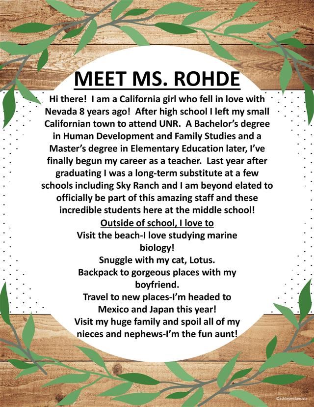 Meet Miss Rohde