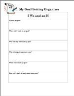 Image of five Ws and H Goal Setting Worksheet 