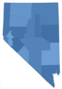 Nevada state with districts outlined