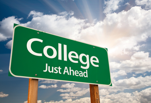 College Ahead Sign College Ahead Sign