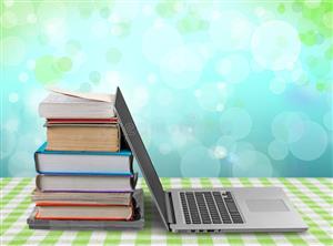 Books and laptop