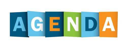 the word agenda with each letter in a box of a different color
